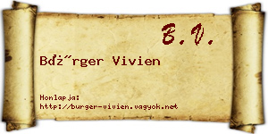 Bürger Vivien névjegykártya